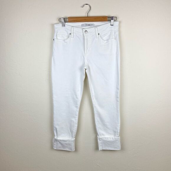 Joe’s Cuffed Crop Mid-Rise Skinny Jeans - White - Picture 2 of 8